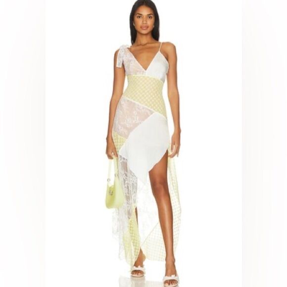 Majorelle Janis Maxi Dress in Ivory & Pale Yellow - Picture 1 of 10